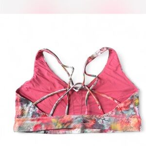 Athleta Pink and Multicolor Strappy Bra